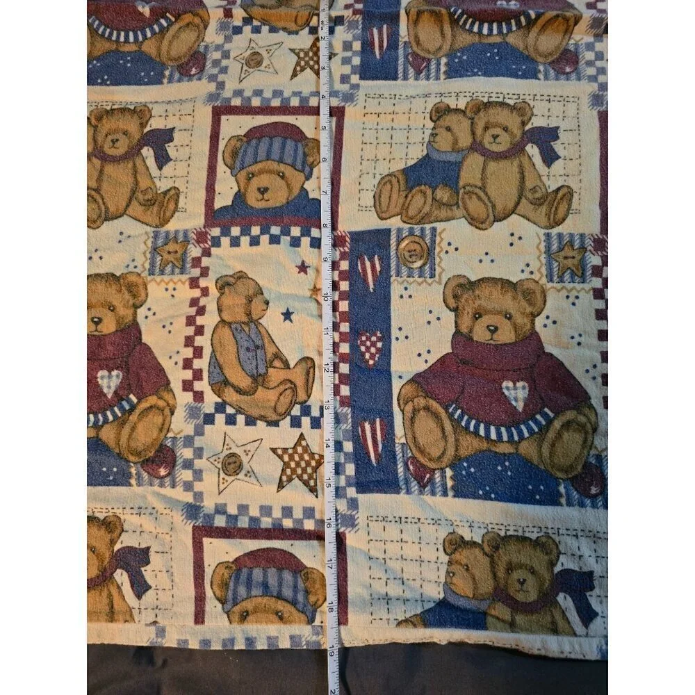 Vintage Patriotic Teddy Bear Americana Pillowcase Country Farmhouse